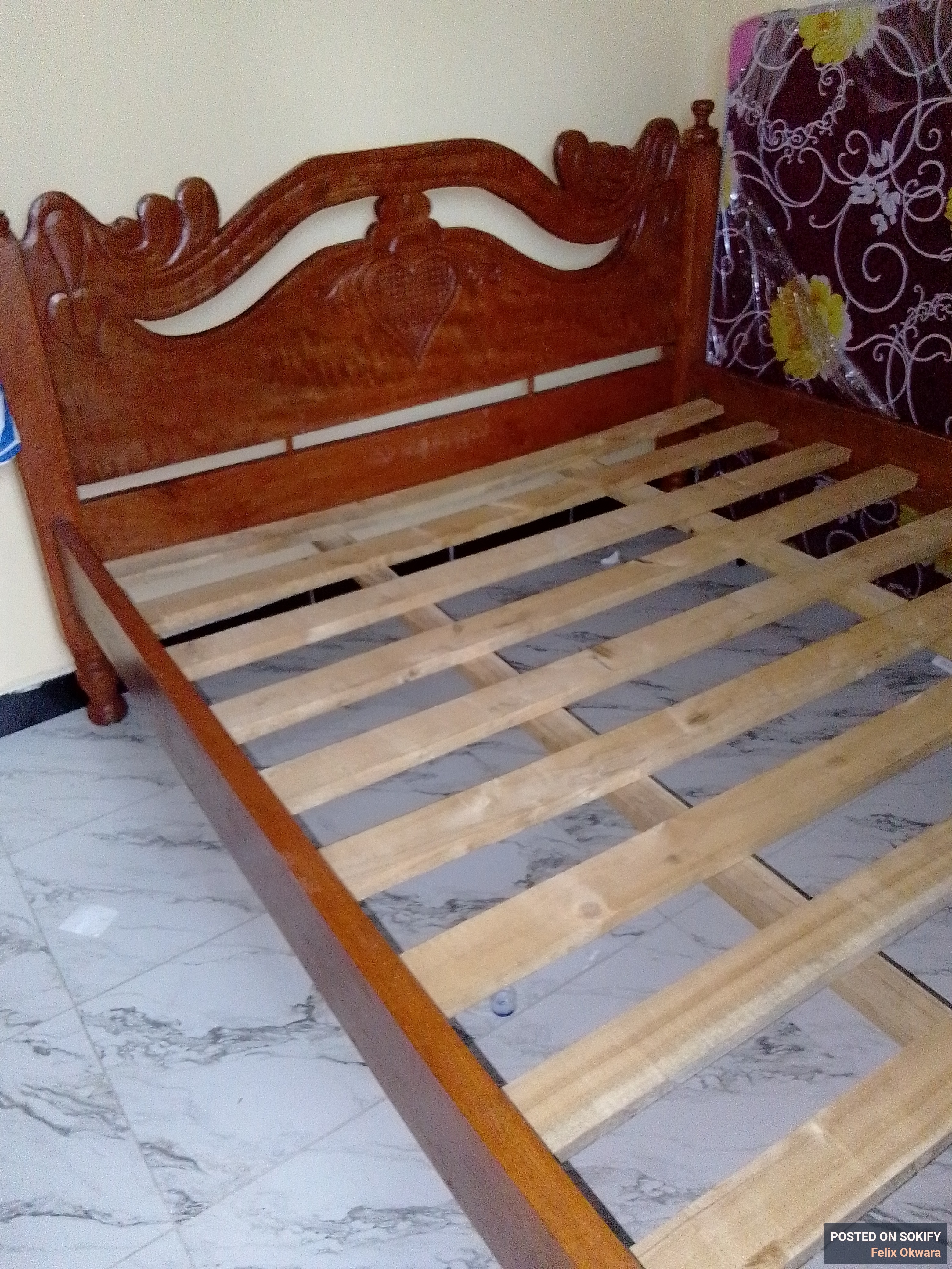 Mahogany Bed and Mattress