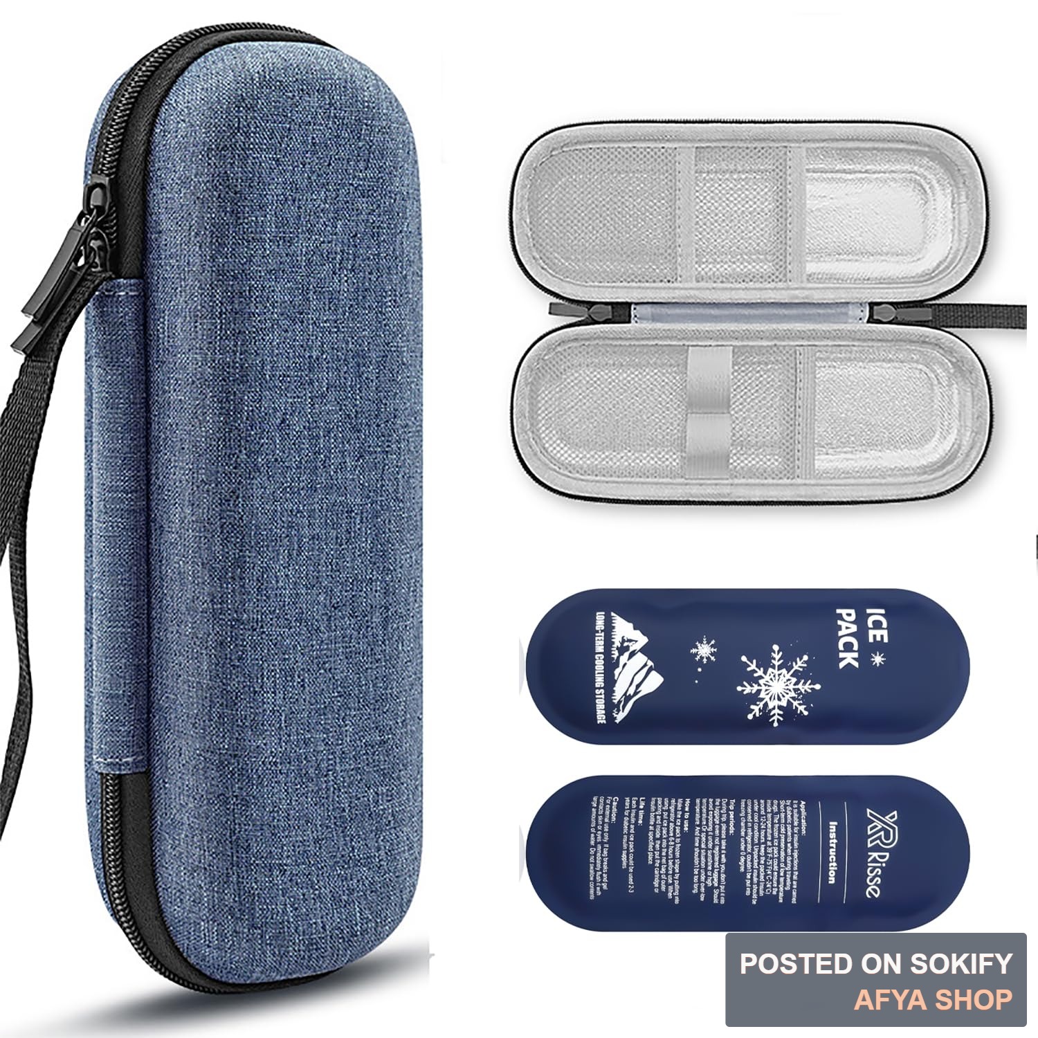 Portable Insulin Cooler Travel Case - Diabetic Medicine Organizer Bag with Ice Packs